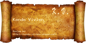 Kende Vivien névjegykártya